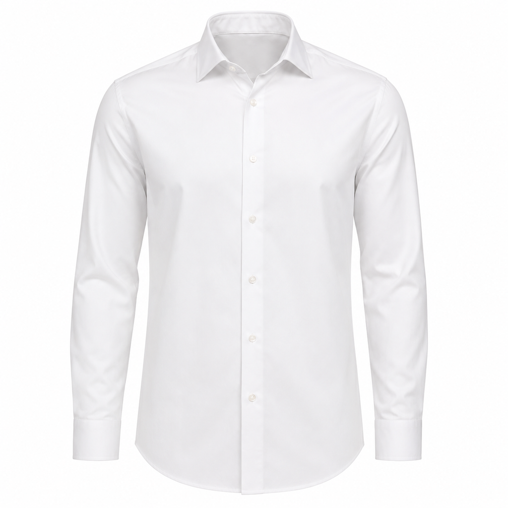 Tailored White Cotton Dress Shirt | YOUND BURSH