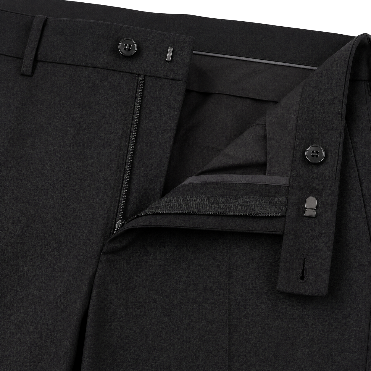 Black Tailored Wool-Blend Dress Trousers | YOUND BURSH