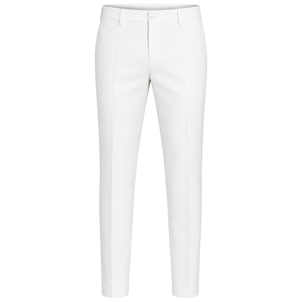 White Tailored Wool-Blend Dress Trousers | YOUND BURSH