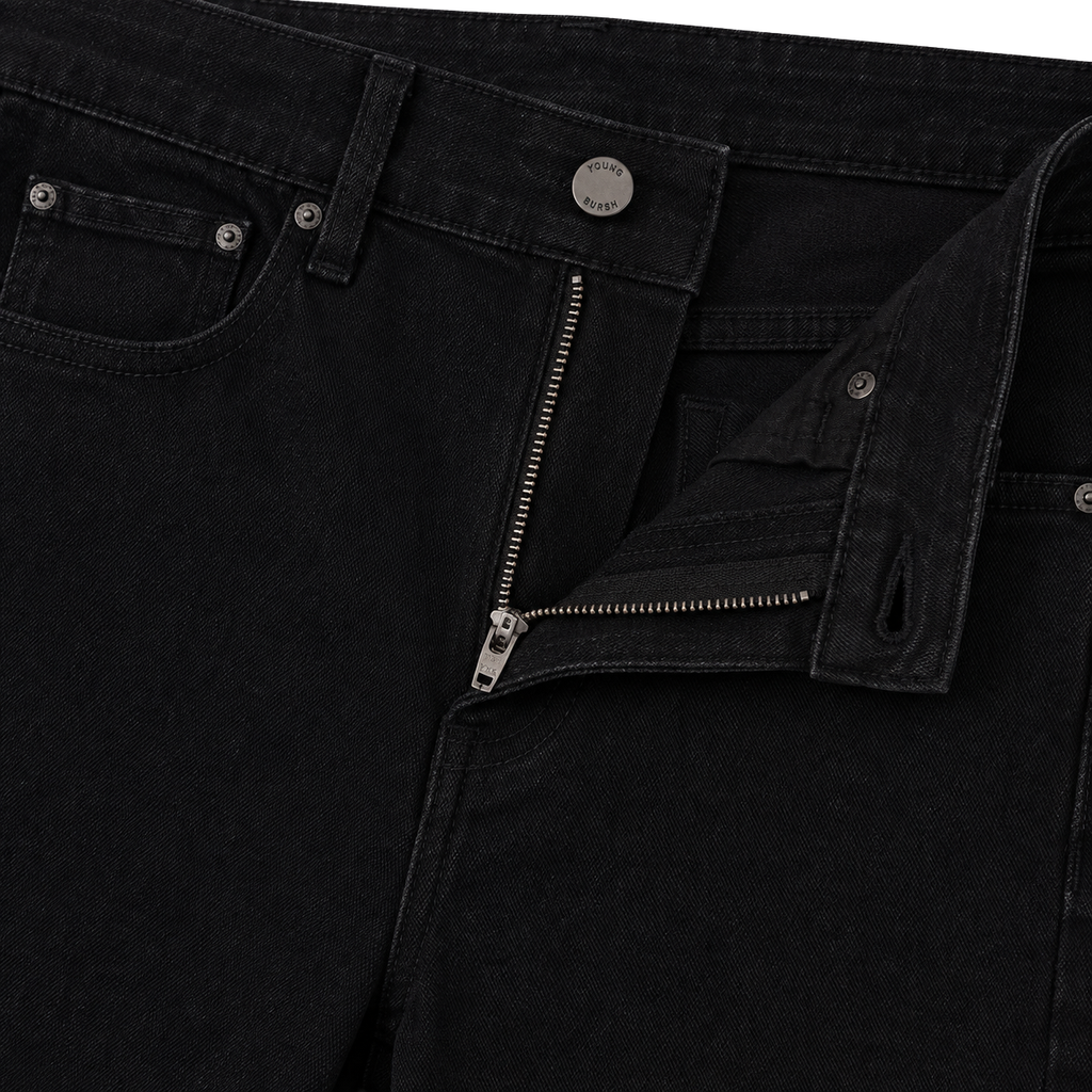 Black Premium Denim Slim-Fit Jeans | YOUND BURSH