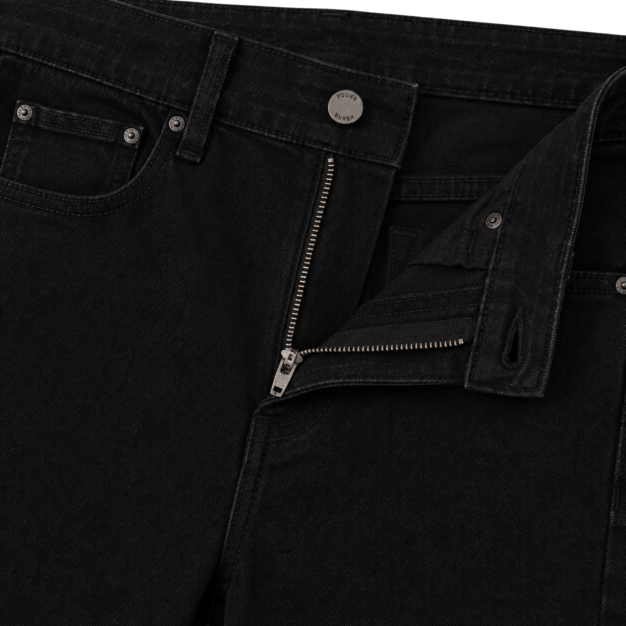 Black Premium Denim Slim-Fit Jeans | YOUND BURSH