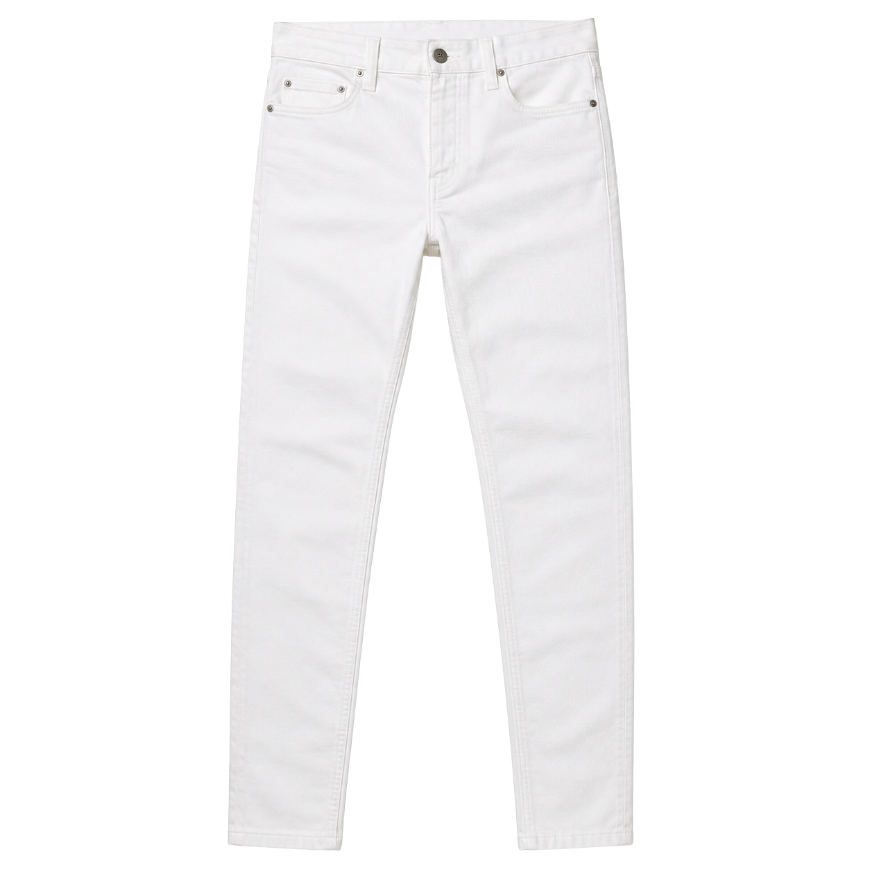 White Premium Denim Slim-Fit Jeans | YOUND BURSH