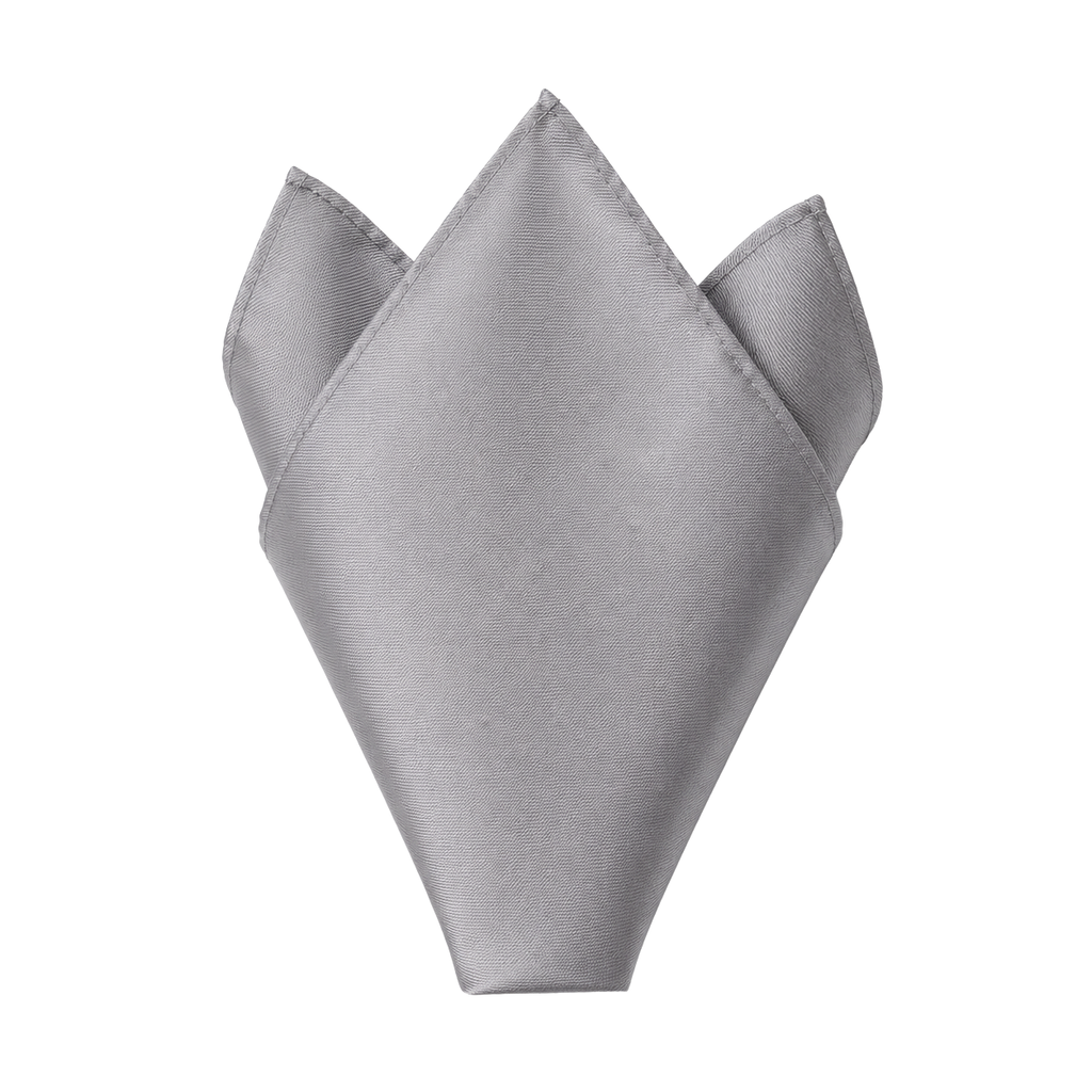 Silver Grey Premium Silk Pocket Square | YOUND BURSH