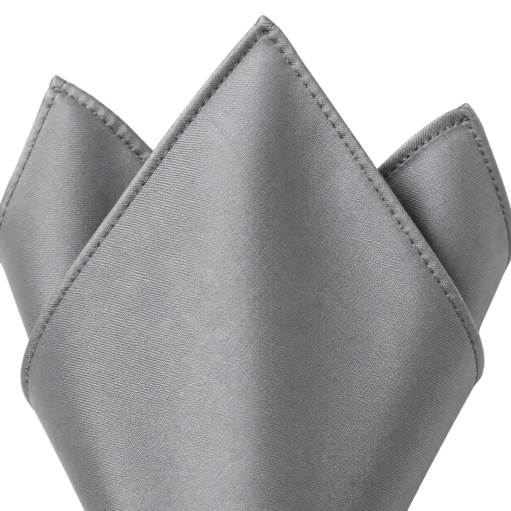Silver Grey Premium Silk Pocket Square | YOUND BURSH