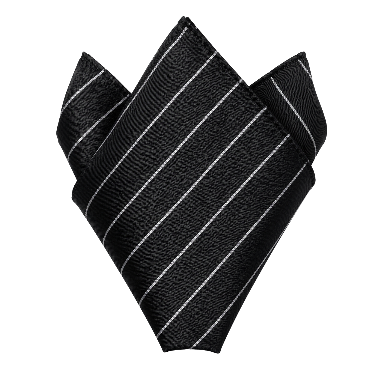 Black & White Striped Silk Pocket Square | YOUND BURSH