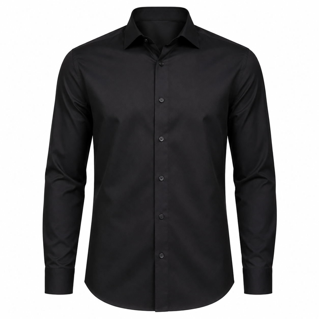Tailored Black Premium Cotton Dress Shirt | YOUND BURSH