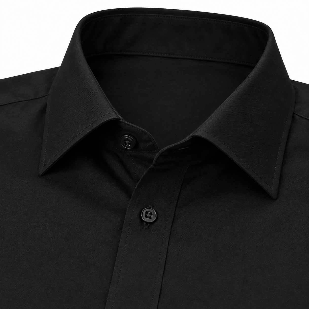 Tailored Black Premium Cotton Dress Shirt | YOUND BURSH