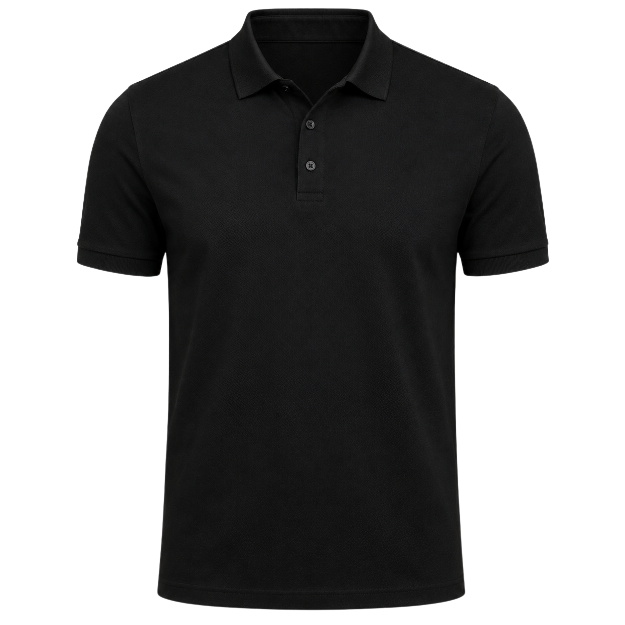 Black Premium Cotton Piqué Polo Shirt | YOUND BURSH