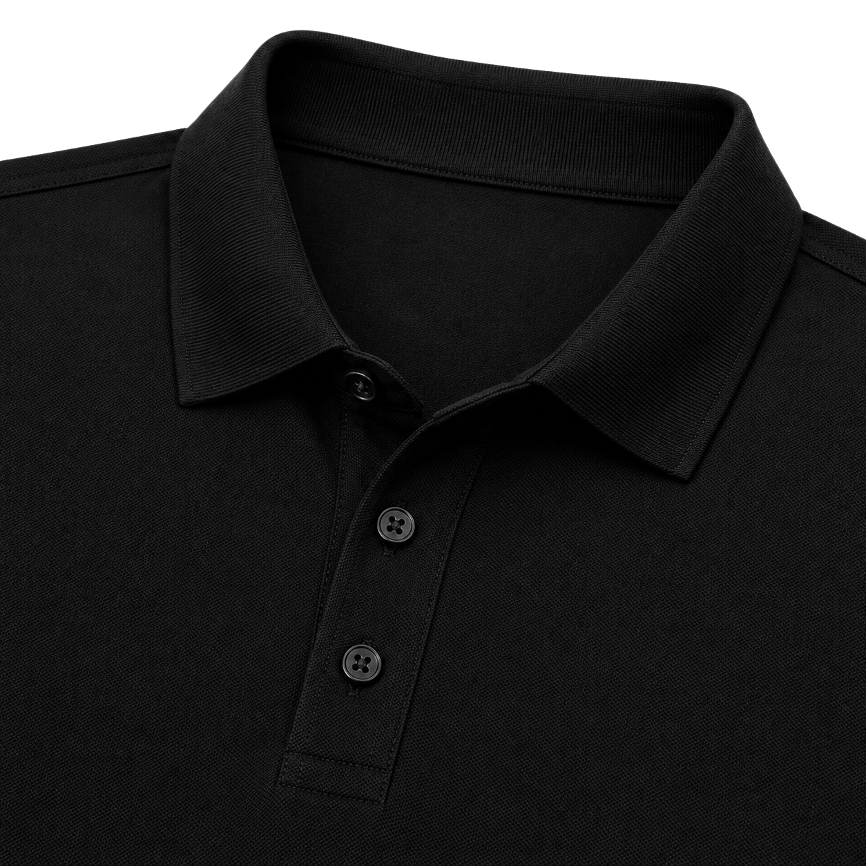 Black Premium Cotton Piqué Polo Shirt | YOUND BURSH