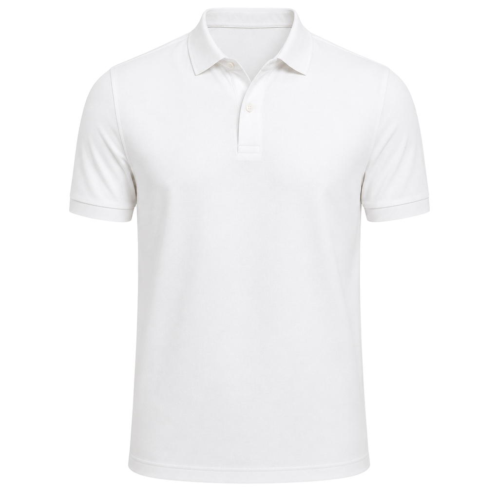 White Premium Cotton Piqué Polo Shirt | YOUND BURSH